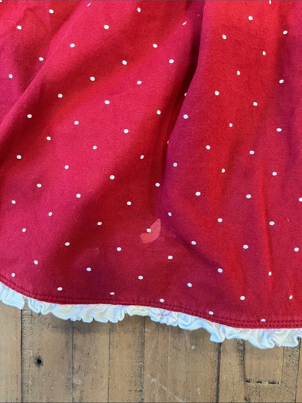 Omi Jo well dressed wolf red and wore polka dot swing top and shorts set 5 years